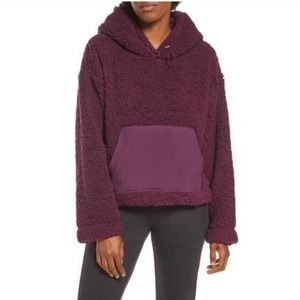 Zella Purple Cassie Faux Shearling Hoodie;